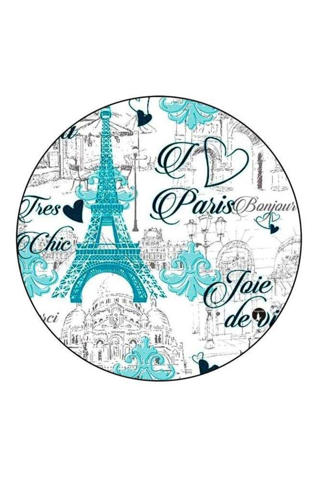 Eiffel Tower Printed Fridge Magnet White/Blue/Grey 5.5cm