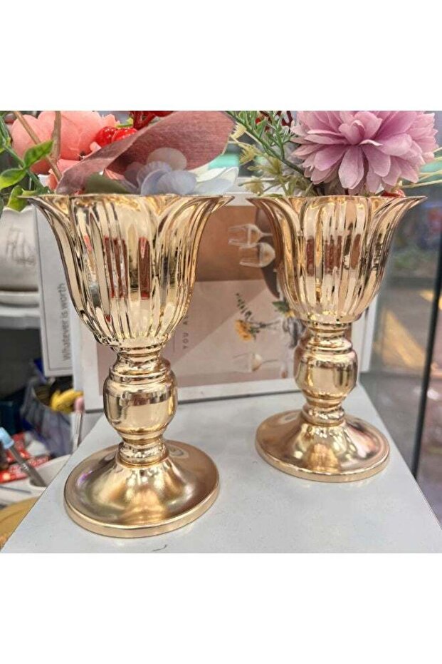 Ins style European desktop decoration ornament, 6.02 inch small exquisite flower vase, made of meta