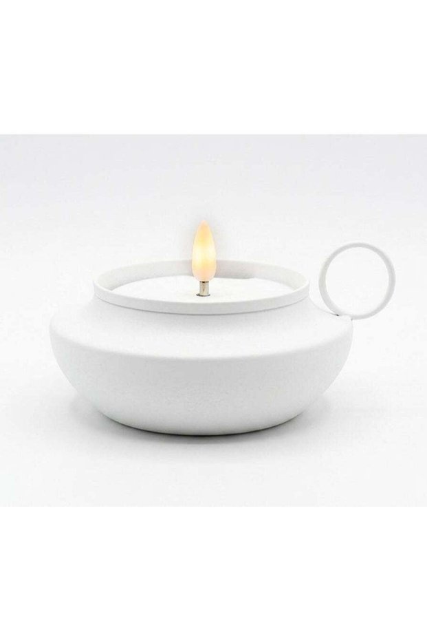 AKDC LED Metal Candle Light – White | 12×5 cm