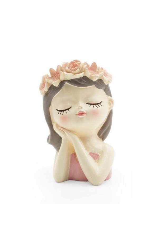 Little Fairy Girl Flower Pot Sleep Pink Polyresin Decorative Succulent Planter Cute Fairy Statue Va