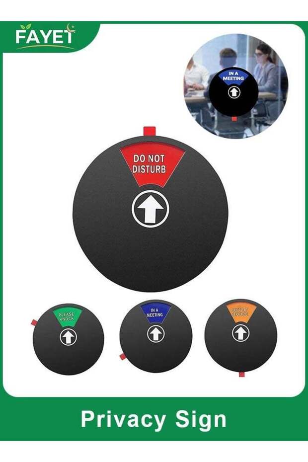 5 Inch Privacy Sign for Office Doors, Do Not Disturb, Please Knock, Out of Office, In a Meeting Ind