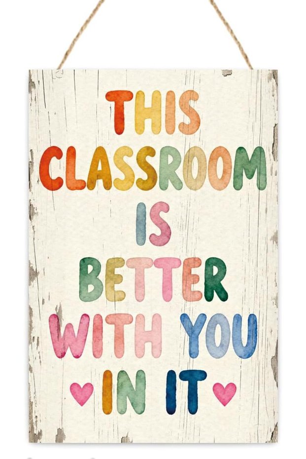 ARS Classroom Wall Hanging Sign,This Classroom is Better with You in It Sign | Boho Wooden Plaque S