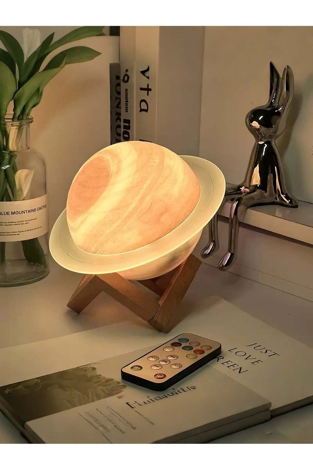 Planet Moon Music Night Light Bedside lamp, Bluetooth speaker, 8 adjustable LED night light modes M