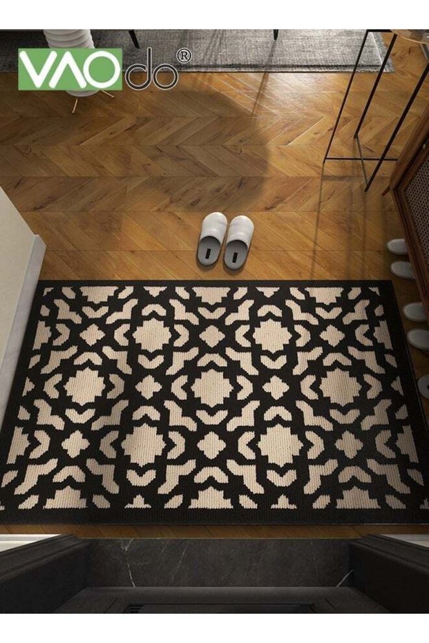 Entrance Door Mat, Non-Slip Absorbent Front Doormat, Dirt Resist Washable Runner Rug, Classic Geome