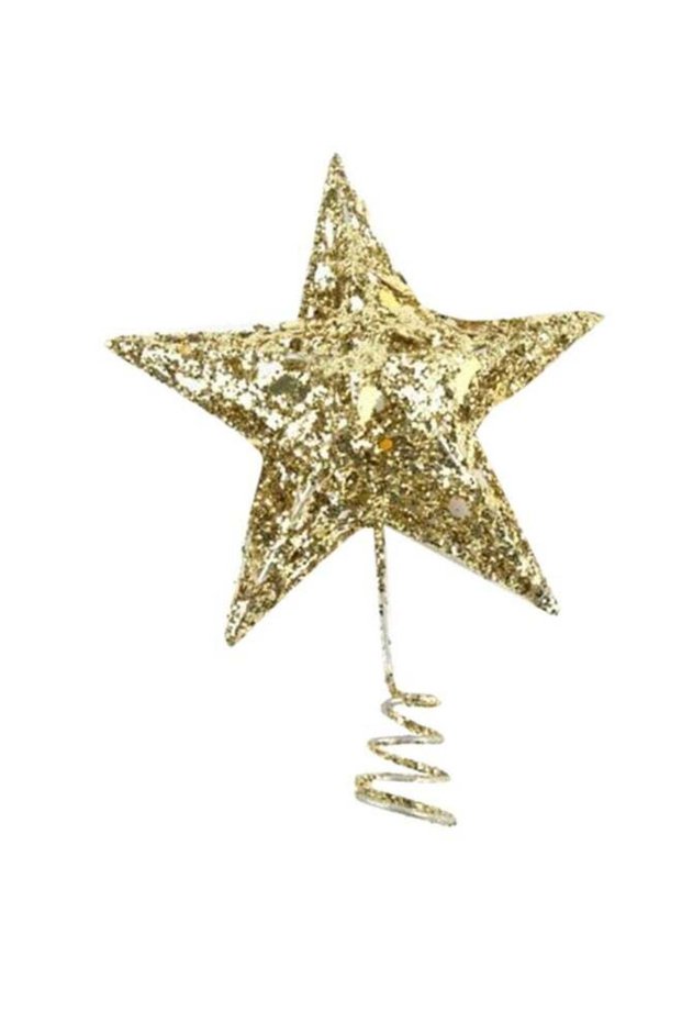 Tree Top Decoration Glitter Star Gold 20cm