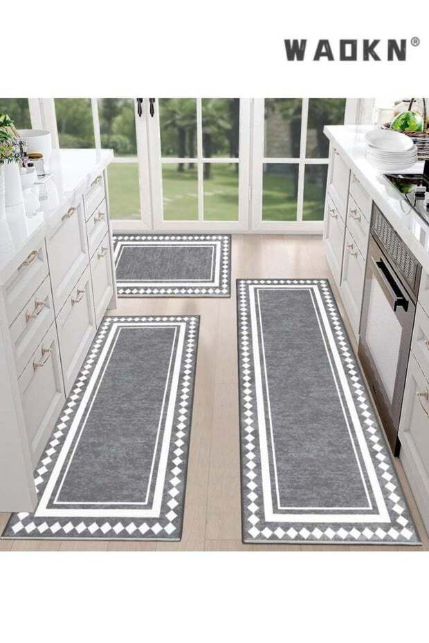 Farmhouse Kitchen Rugs Sets of 3 Non Slip Washable Boho Kitchen Rugs and Mats for Floor Kitchen Run