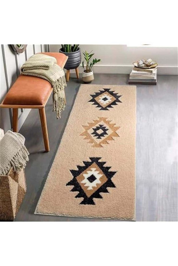 Boho Runner Rug for Entryway Indoor, Absorbent Bathroom Runner Rugs, Soft Long Western Rug Runner N
