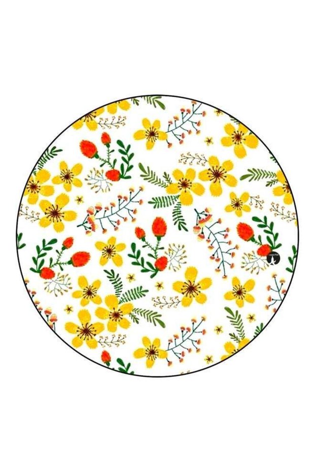 Floral Printed Fridge Magnet White/Yellow/Red 5.5cm