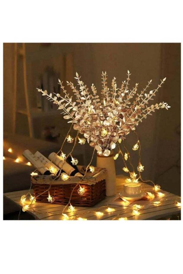 10pcs Artificial Golden Plants for EID Home Decor