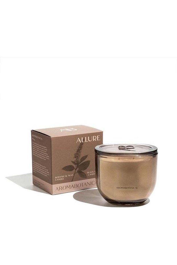 ALLURE Jar Candle 400g | Black Oudh & Patchouli Scented Candle | Botanical Wax Aromatherapy Candle