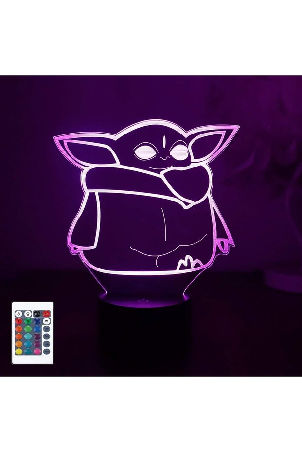 ARS 16 Colors 3D Night Light with Remote Control - Hologram Effect LED Illusion Table Lamp