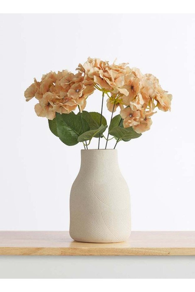 Hydrangea 1pc Flower Bunch with 5 buds – Peach | 43cm Artificial Flower Bunch | Ideal for Wedding,