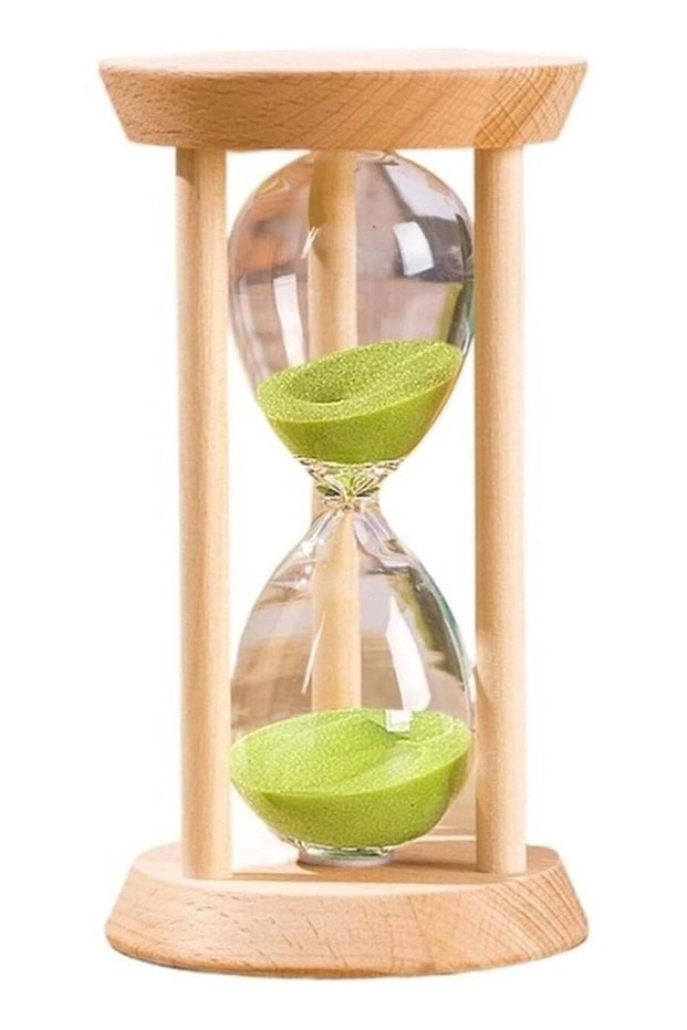 Sand Timer, Wood Base Hourglass Sandglass Clock for Childrens Teeth Brushing Kitchen Cooking Game S