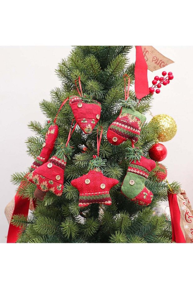 Christmas Tree Ornaments Decorations,6pcs Christmas Tree Pendant Decorations,Christmas Hanging Pend