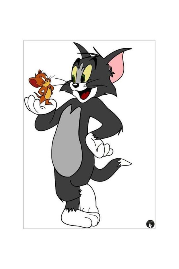 Tom And Jerry Themed Metallic Plate White/Grey/Pink 20x15centimeter