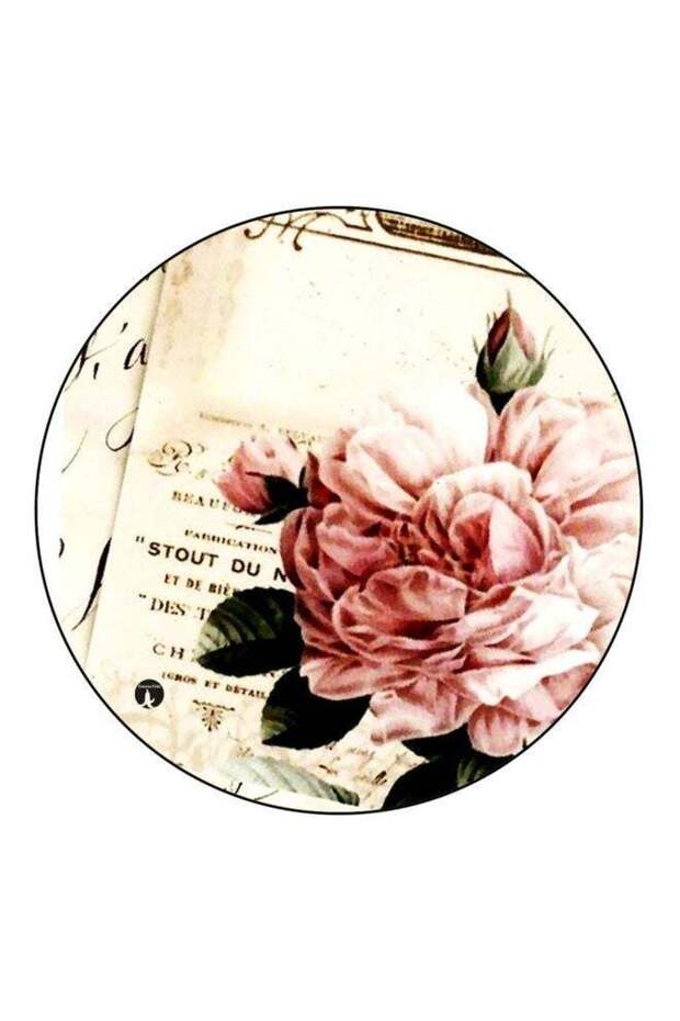 Floral Printed Fridge Magnet Pink/Green/Beige 5.5cm