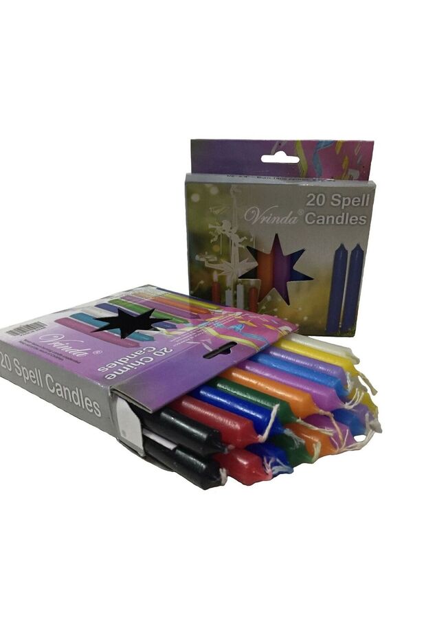 4 Inch Mini Chime Ritual Spell Unscented Taper Candles - Set of 20 (Multicolour)