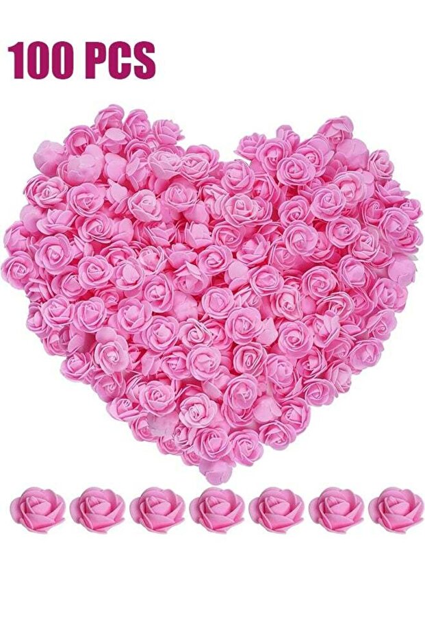 100 Pcs Mini Artificial Rose Artificial Fake Rose Head Mini Foam Artificial Rose Head for DIY Craft