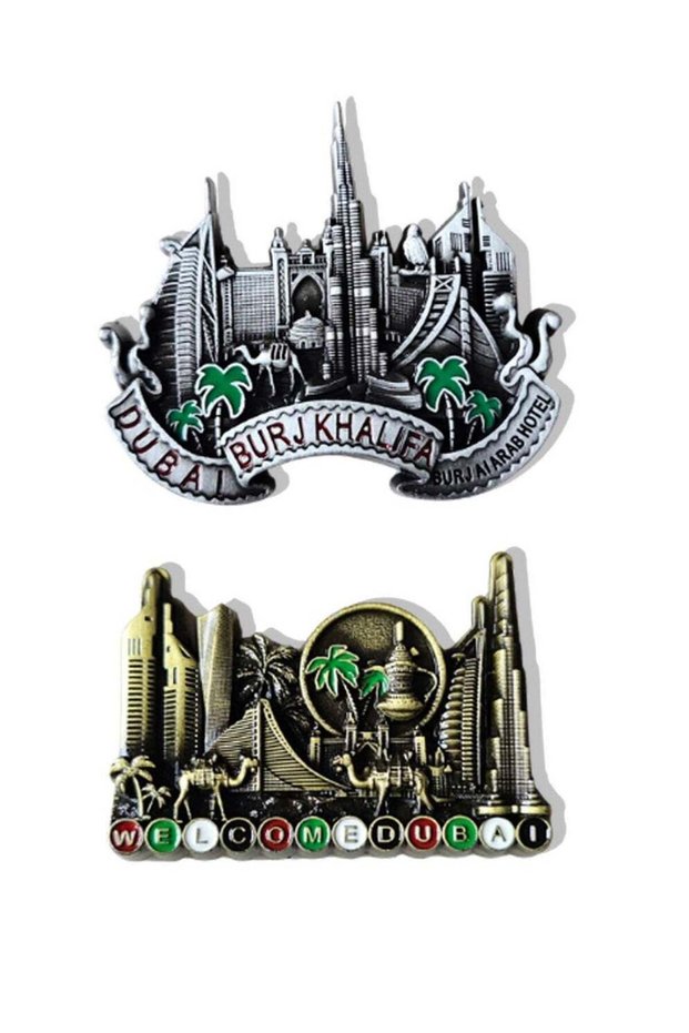 Decorative Dubai Landmark Magnets (2-Pack) made from quality metal with eye-catching artwork, a mem