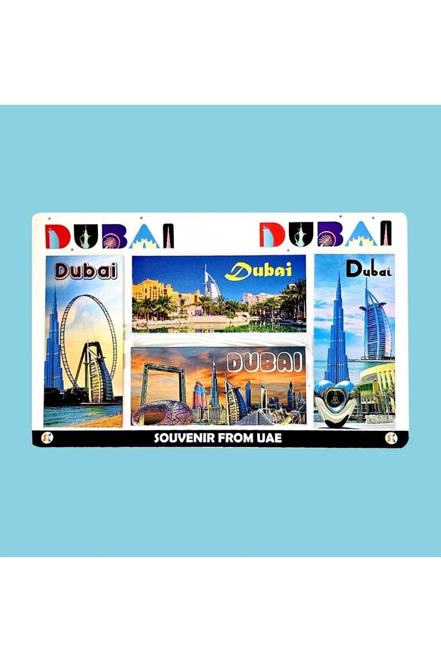 Fridge Magnet 4 pcs Colorful Large Size 12x5.3cm Dubai SkyScrapers