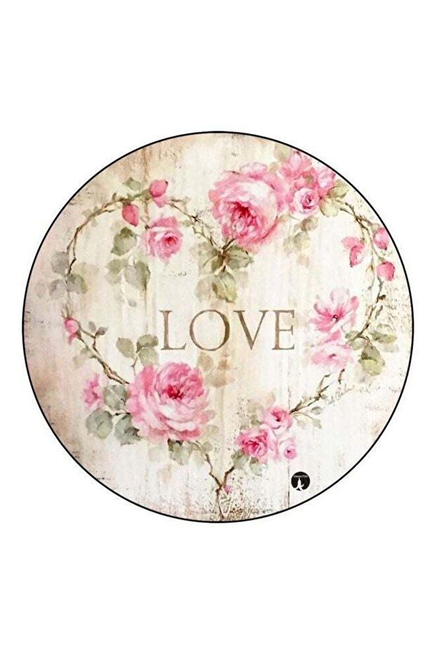 Love Printed Fridge Magnet White/Green/Pink 5.5cm