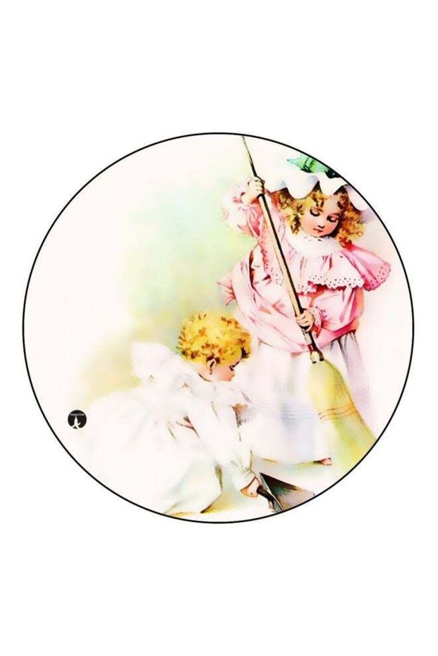 Anime Printed Fridge Magnet Pink/Beige/White 5.5cm