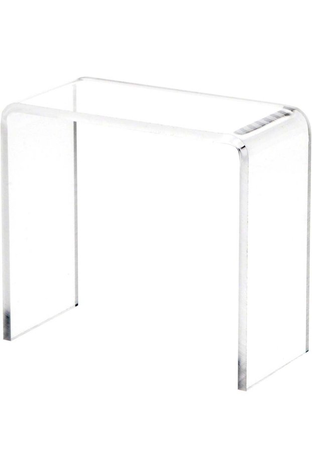 Plymor Clear Acrylic Vertical Rectangular Display Riser, 3" H x 3" W x 1.5" D (2 Pack)