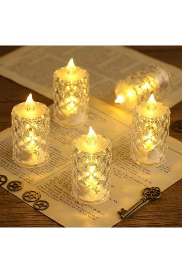 12 Pack LED Tealight Candles, Flameless Smokeless Battery Operated Fake Candles with Realistic Flam