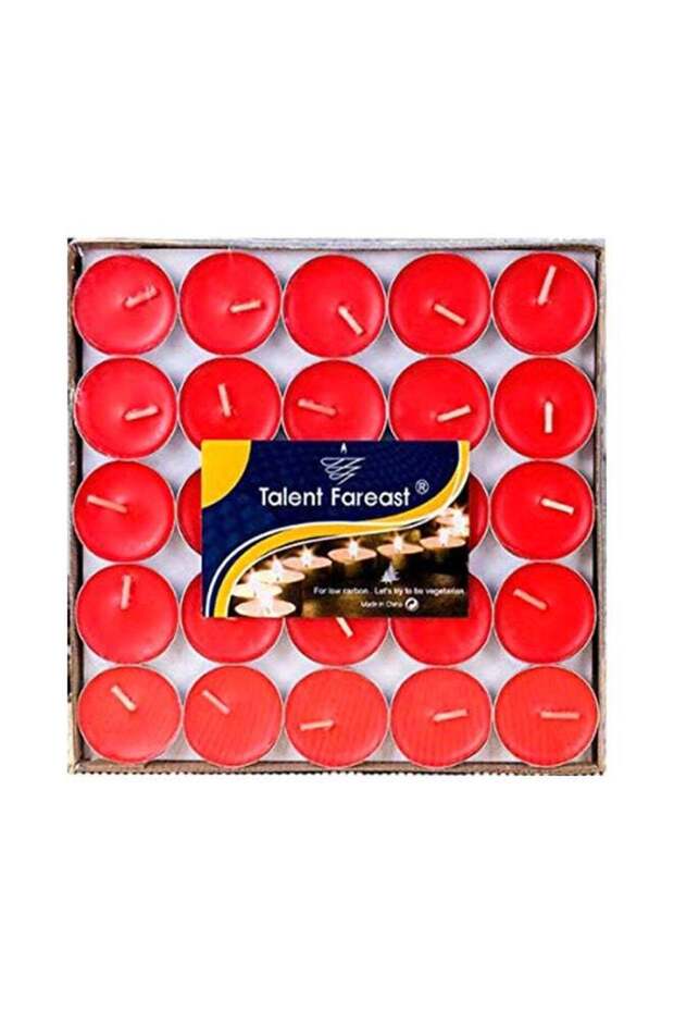 50-Piece Tea Light Scented Candle Set Red 7x7inch