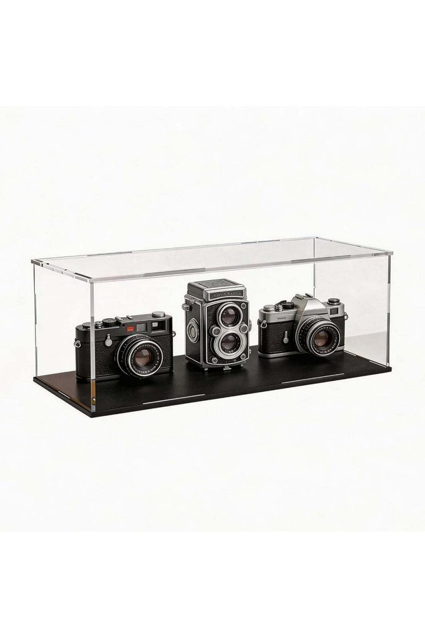 ARS® Acrylic Display Case for Collectibles with Matte Black Base - 14x5x5 inch