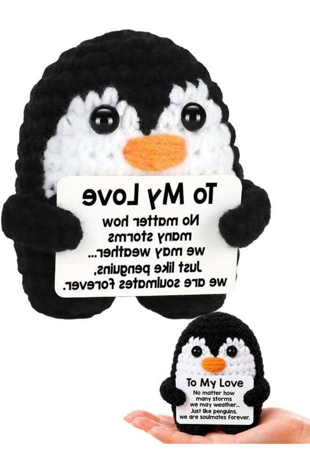 Handmade Crochet Mini Penguin Romantic Gift For Couples Anniversary Birthday Valentine Present For