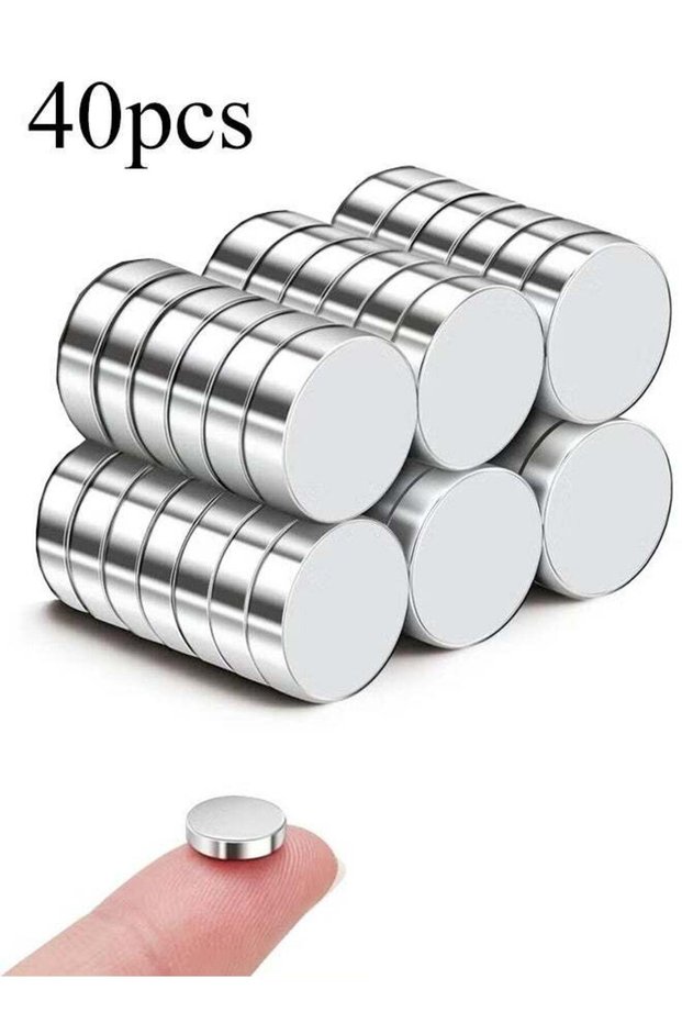 40 Pcs Refrigerator Magnets, 10x2mm Small Round Fridge Magnets, Multi-Use Premium Neodymium Office