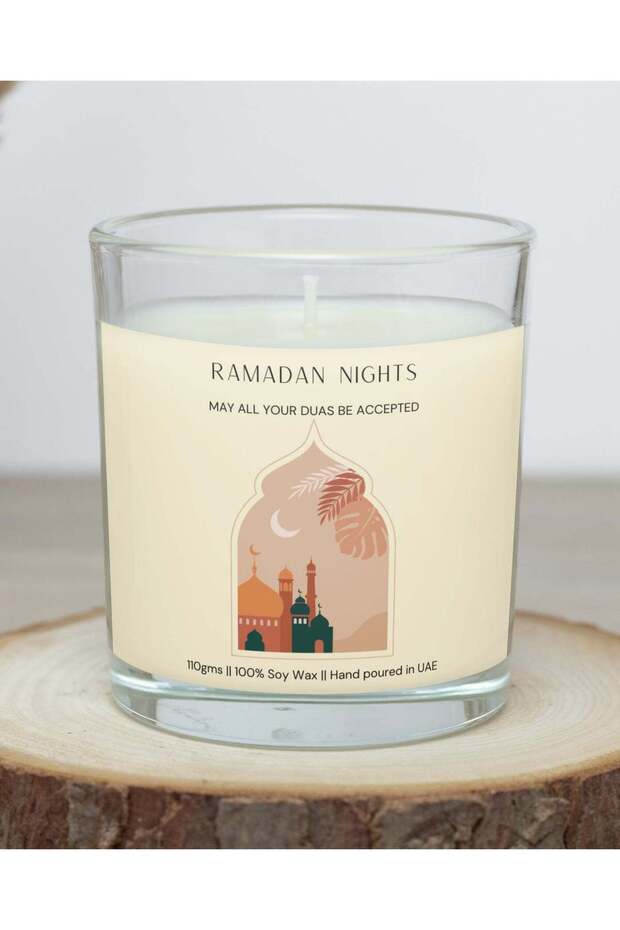Natural Soy Wax Scented Jar Candle (Oud/Amber , 110g)