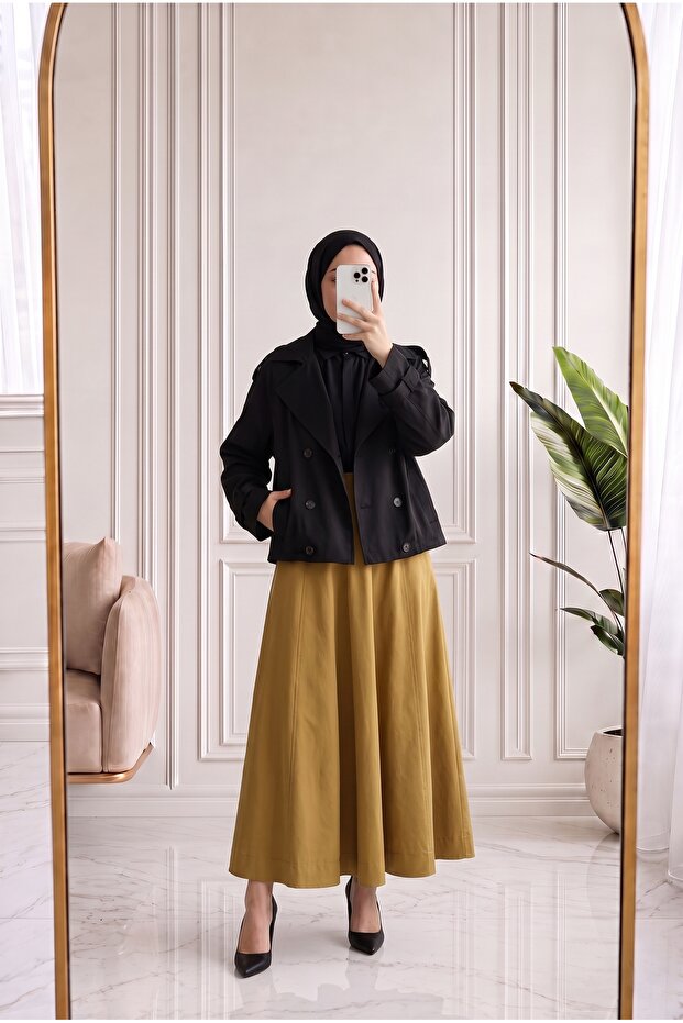 Şükriye Shawl Collar Jacket with Shoulder and Arm Patches-Nl1099 Black