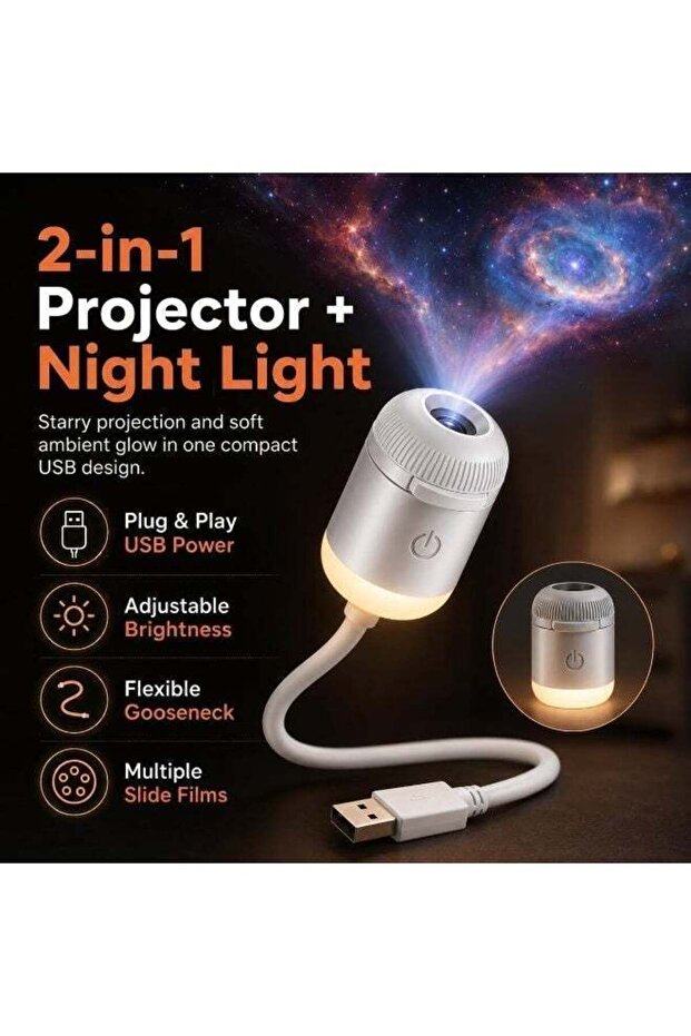 Galaxy Projector Robot for Kids – Space Night Light with Stars, UFO & Alien Projection, Rotating LE
