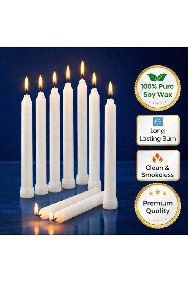 Premium 100% Pure Soy Wax Taper Candles – 4 Inch, Pack of 25 | Clean Burning, Long Lasting & Eco-Fr