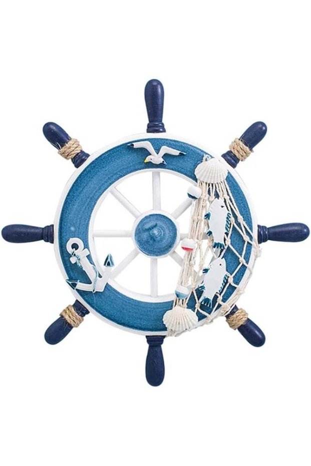 Nautical Wooden Ship Wheel Decoration Boat Ship Steering Wall Art Decor Wooden Ship Wheel Wall Hang