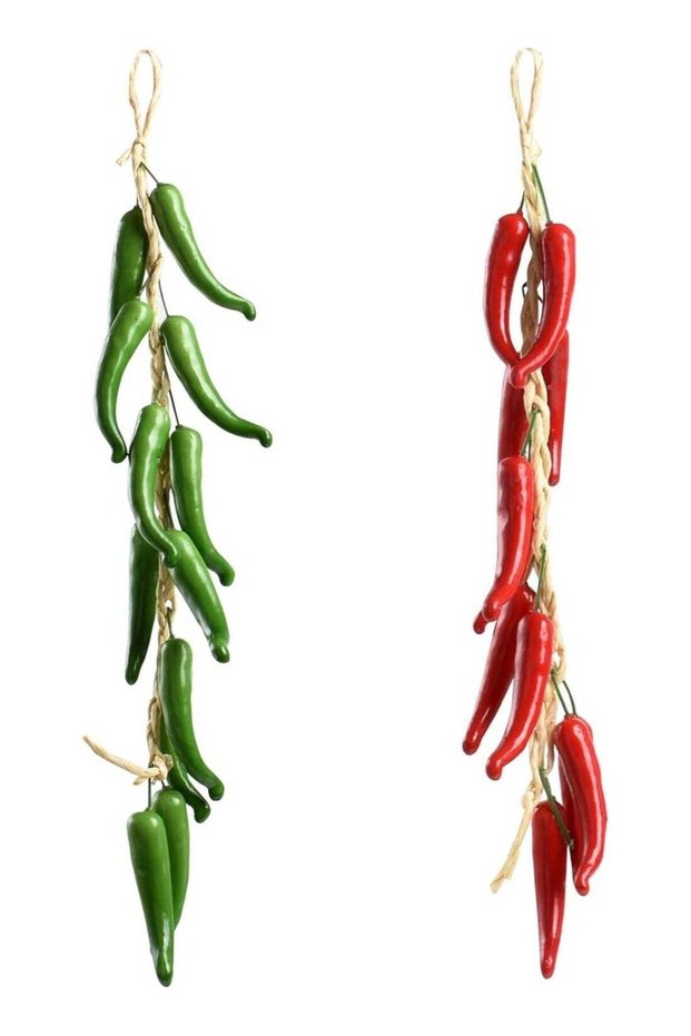 Artificial Hanging Pepper String Decor, 2 Sets Simulation Red & Green Chili Garland, Artificial Veg