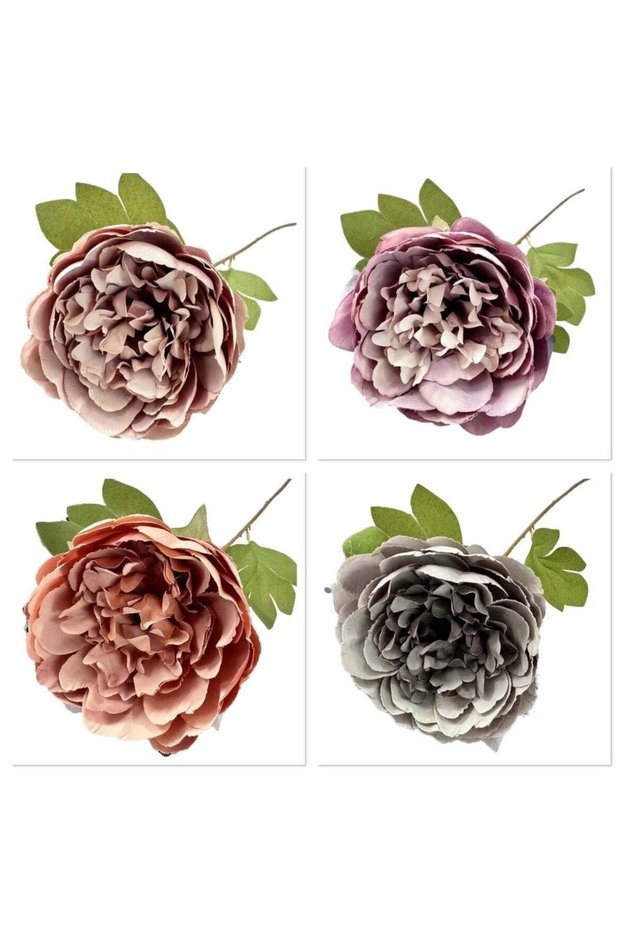 Pack Of 4 Artificial Peony Elegance Assorted