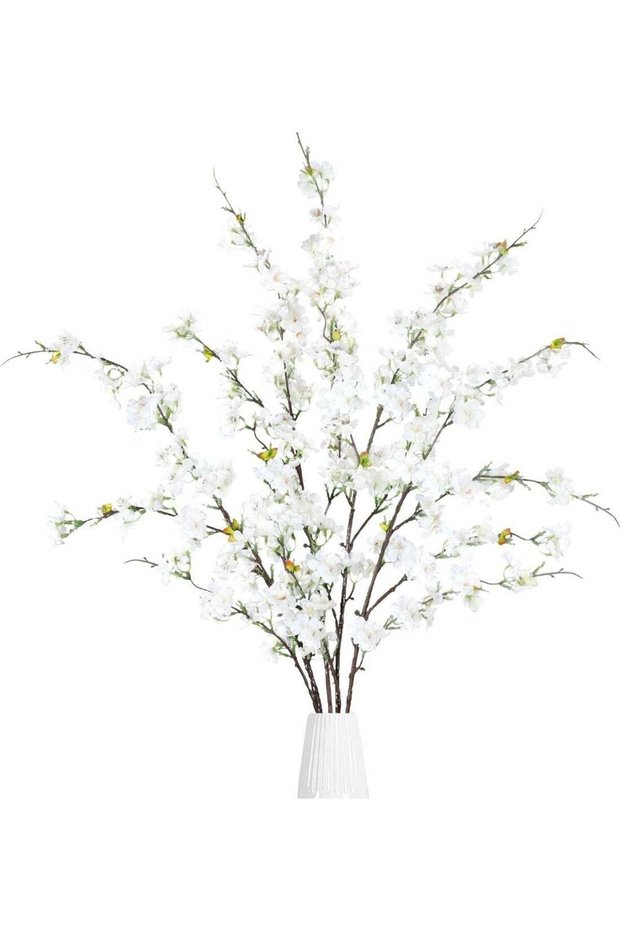 LATIFA Artificial Cherry Blossom Branches Branches Tall Stems for Home Wedding Table Vase Decor (3