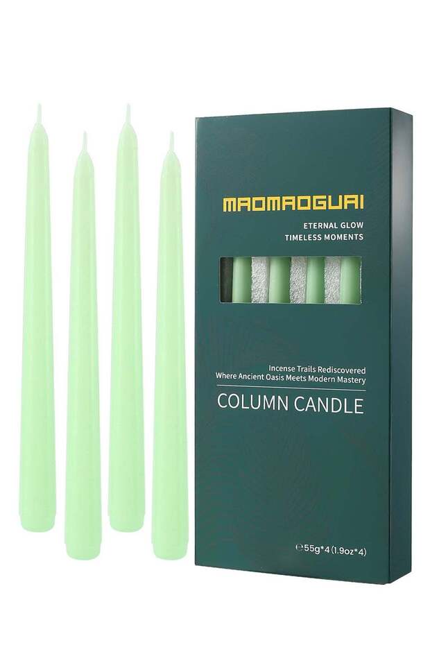 10-Inch /25cm Green Fruity Scented Taper Candles, Set of 4 - Gift Box Set for Wedding & Party Atmos
