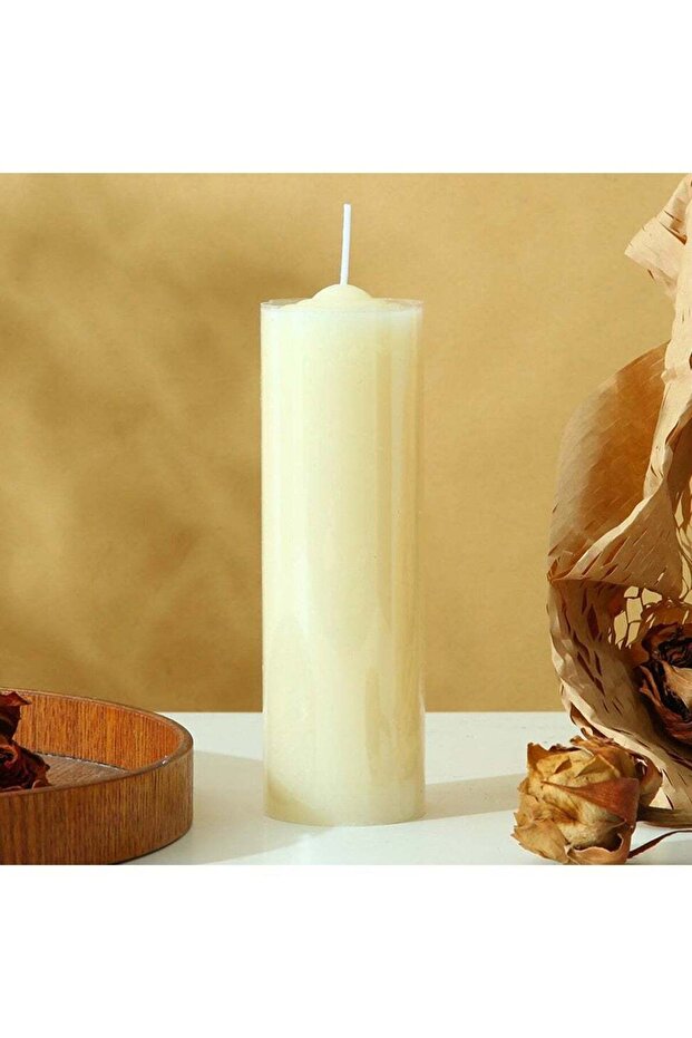 5x16cm White Tall Pillar Candle, Long-Lasting Soy Wax Unscented Candle, Clean Burning for Home Deco