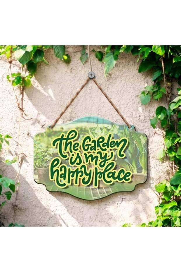 ARS Wooden Wall Hanging Garden - My Happy Place Quote Printed Home Decor 7.5X10 Inches - for Home D