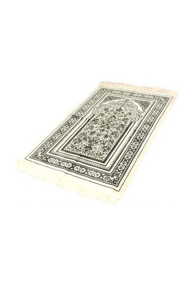 Velvet Turkish Prayer Mat Green/Beige 80x120cm