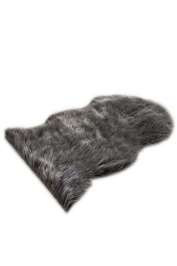 Plush Living Room Sofa Carpet Cushion Grey