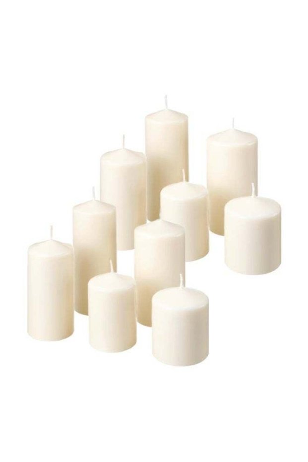 10-Piece Set – Natural Unscented Block Candles