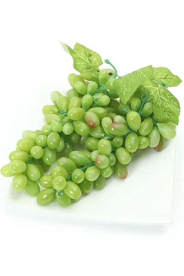 LATIFA 2Pcs Green Artificial Decorative Fruit Grapes Simulation