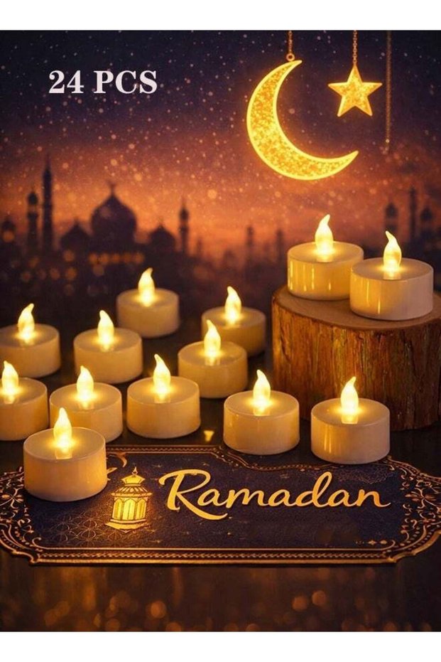 24 PCS LED Tea Lights Candles, Electric Fake Candles TeaLights, Realistic Bright Flameless Votive C