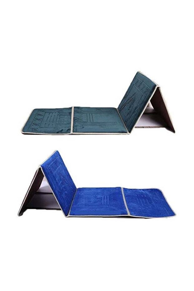 Set of 2pc Foldable Prayer Mat with Back Support Thick Padded for Extra Comfort & Tote Bag for Easy