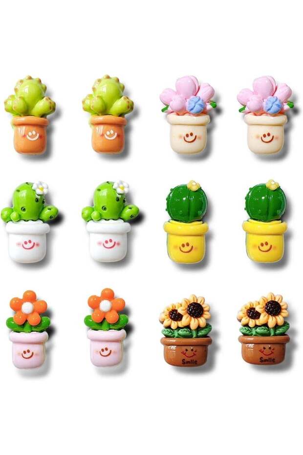 12 PCS Cute Plant Fridge Magnets – Decorative Cactus, Succulent, Pineapple & Flower Magnets for Ref